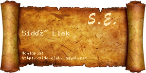 Sidó Elek névjegykártya