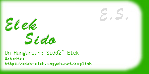 elek sido business card